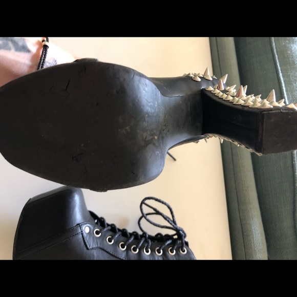 Jeffrey Campbell spiked Lita lace up black boots - Picture 8 of 8